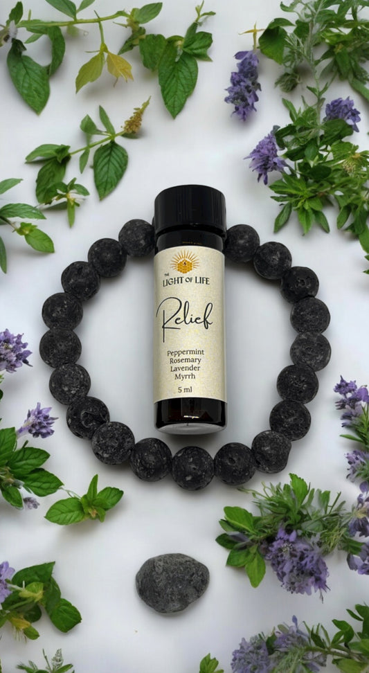 Essential Oil Aromatherapy Blends with Lava Rock Diffuser Bracelet