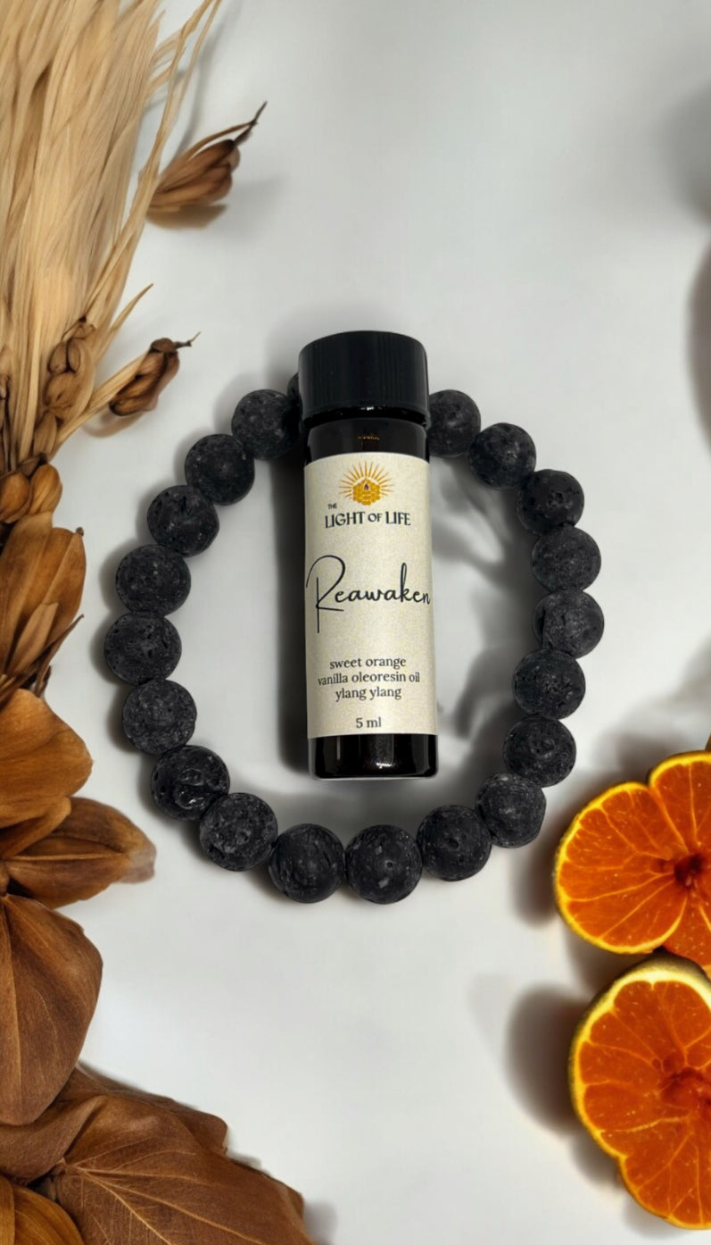 Essential Oil Aromatherapy Blends with Lava Rock Diffuser Bracelet