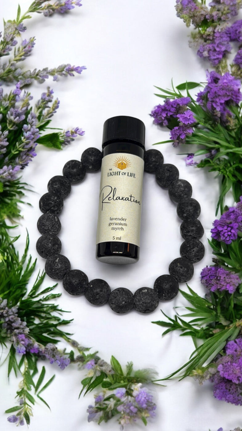 Essential Oil Aromatherapy Blends with Lava Rock Diffuser Bracelet